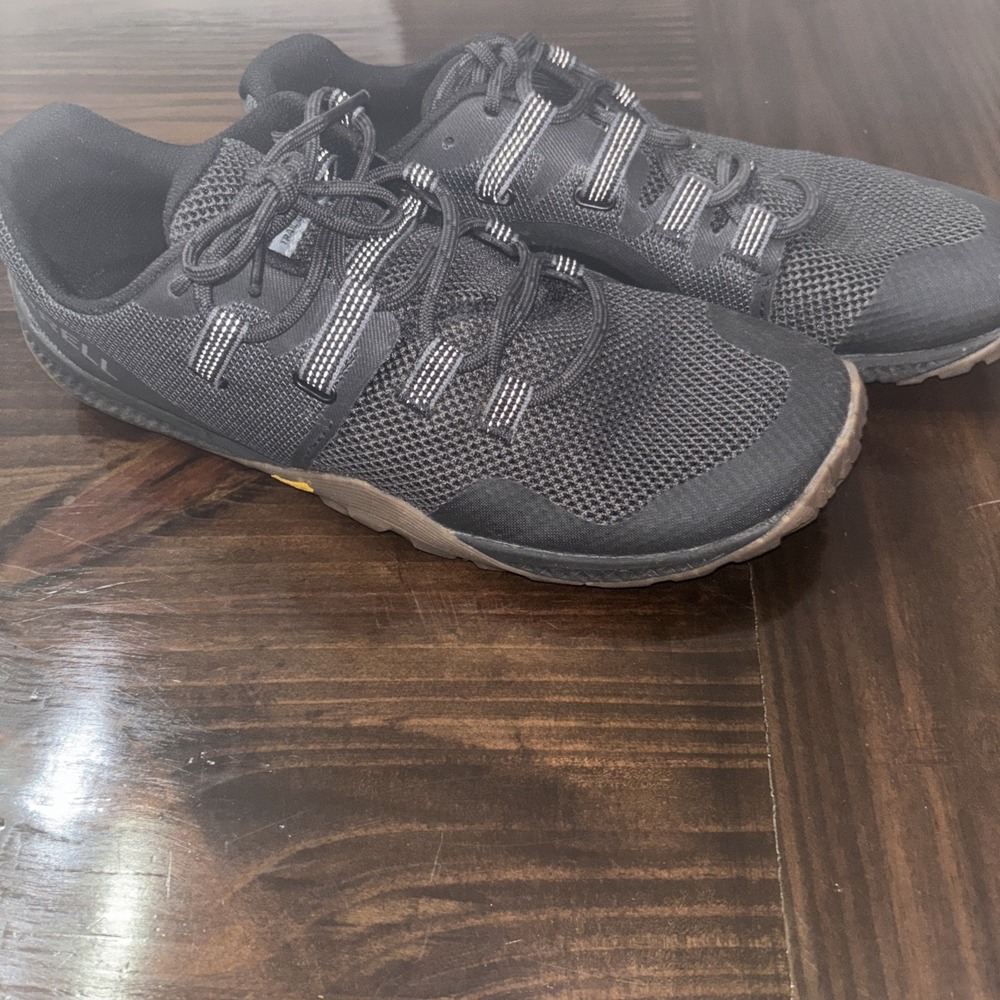 Merrell Shoes Mens Sz 9 Black Trail Glove 6 Barefoot Minimalist Vibram  Running